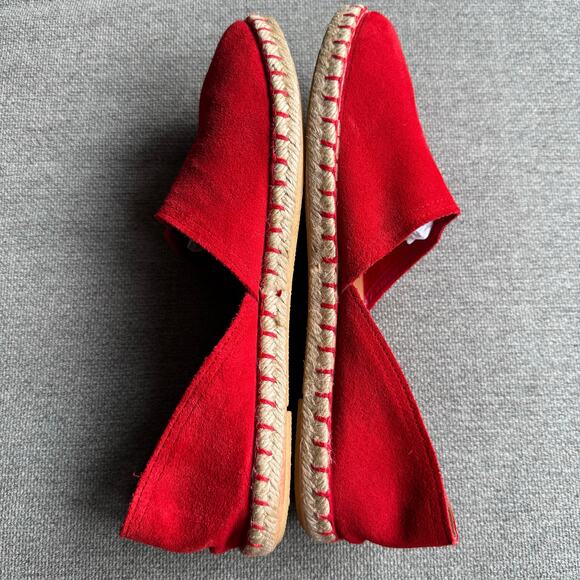 Verbenas Womens Carmen Red Leather Suede Espadrilles Flats Shoes Sz 40 US 9 - Picture 7 of 10
